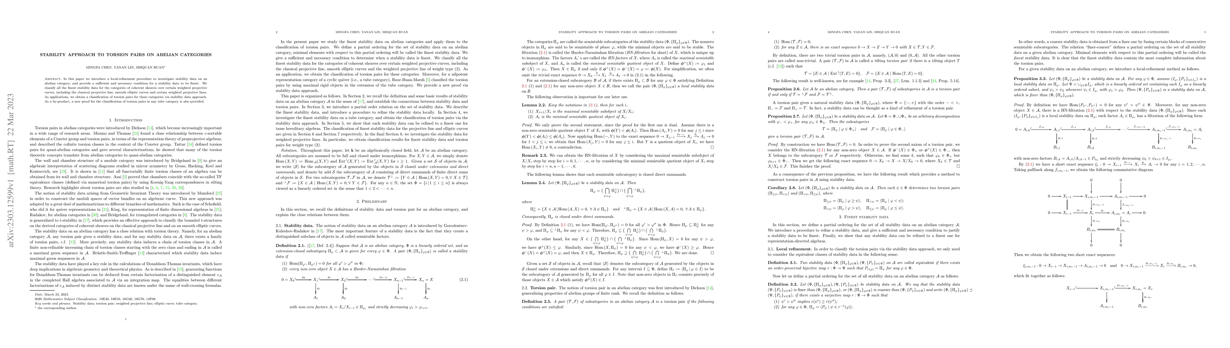 Thumbnail for Stability approach to torsion pairs on abelian categories