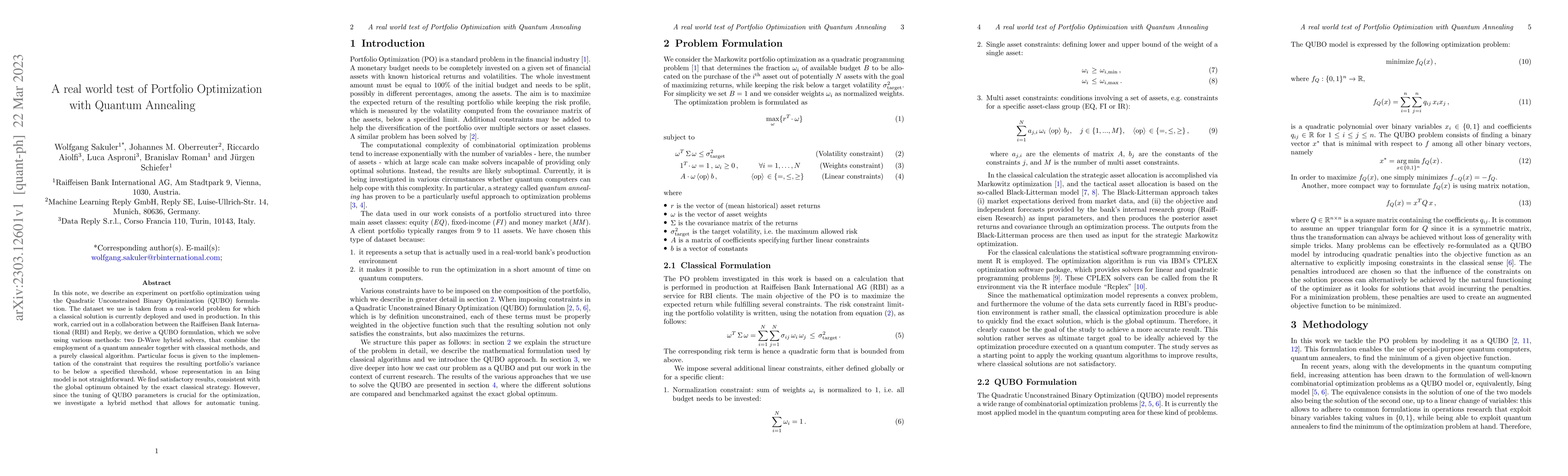 Thumbnail for A real world test of Portfolio Optimization with Quantum Annealing