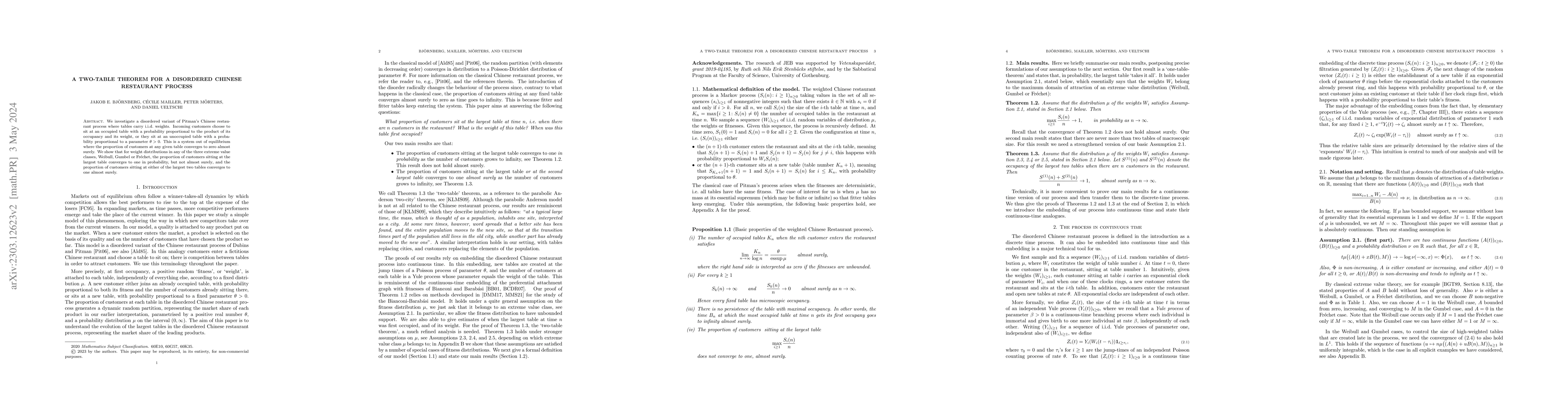 Thumbnail for A two-table theorem for a disordered Chinese restaurant process
