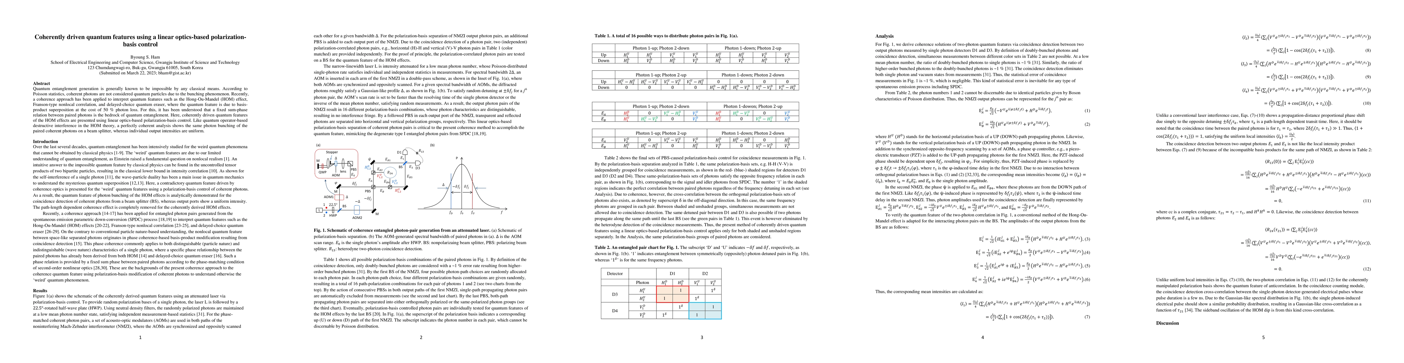 Thumbnail for Coherently driven quantum features using a linear optics-based
  polarization-basis control