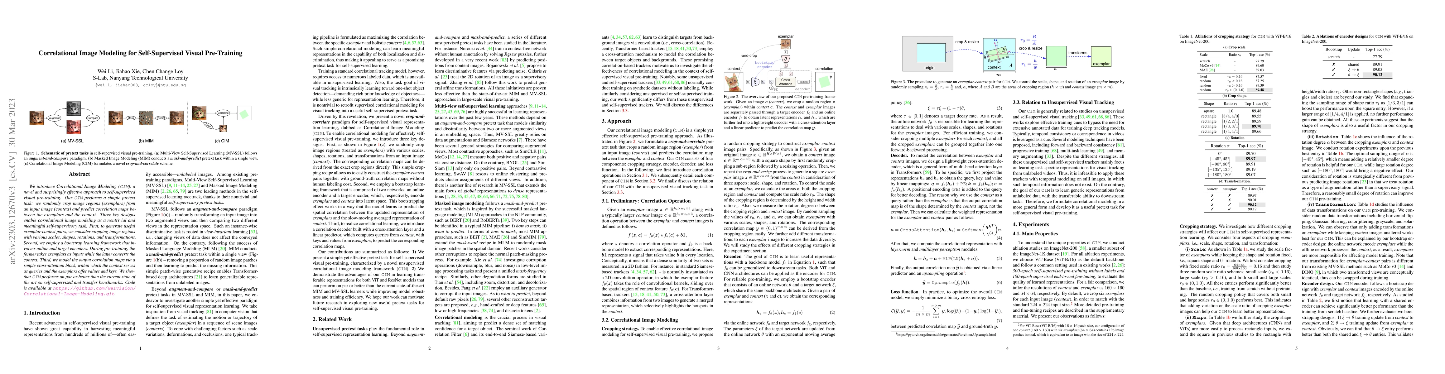 Thumbnail for Correlational Image Modeling for Self-Supervised Visual Pre-Training