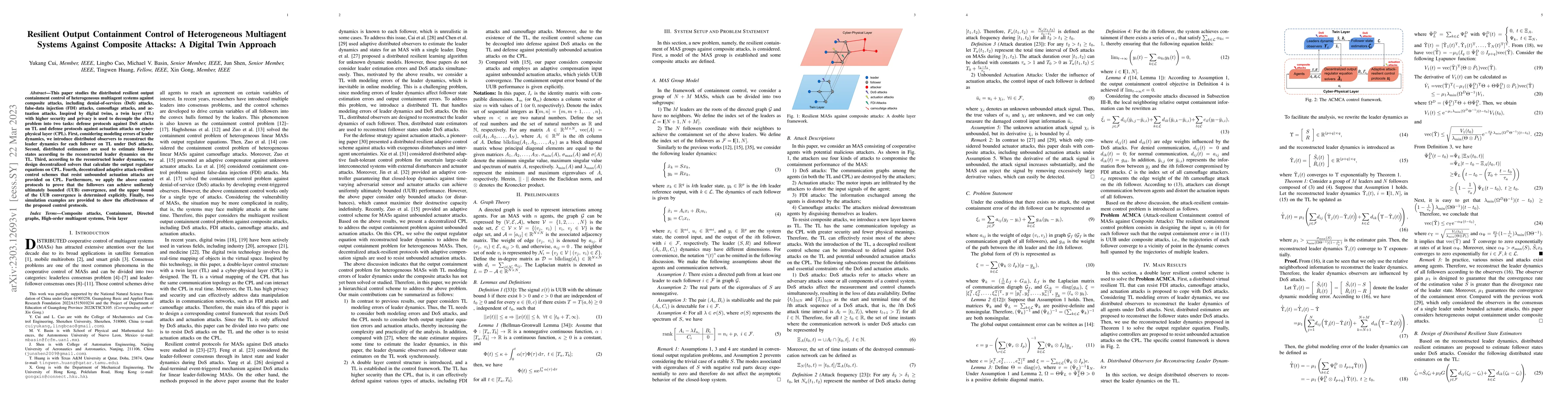 Thumbnail for Resilient Output Containment Control of Heterogeneous Multiagent Systems
  Against Composite Attacks: A Digital Twin Approach