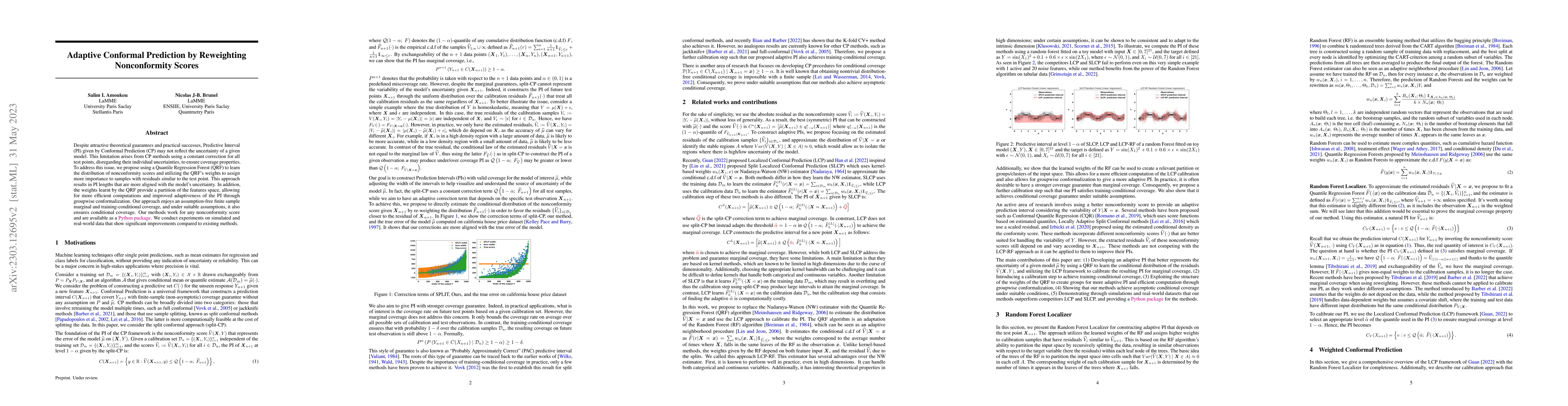 Thumbnail for Adaptive Conformal Prediction by Reweighting Nonconformity Score