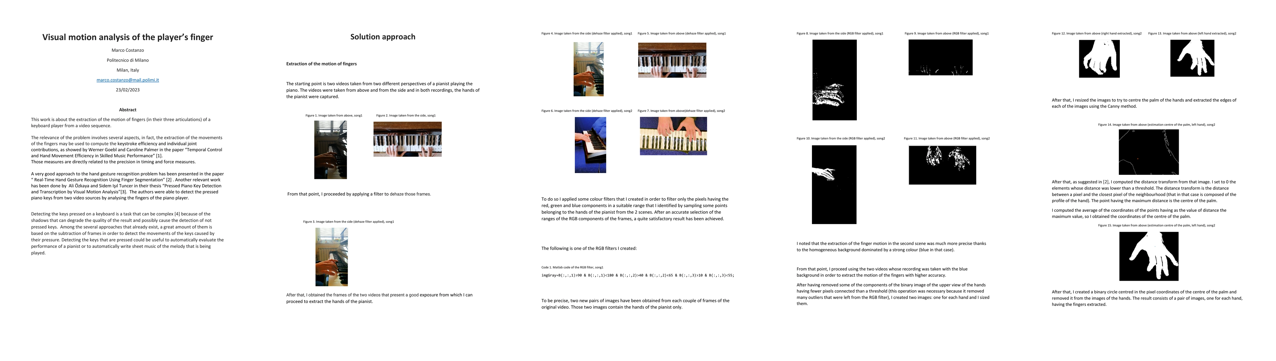 Thumbnail for Visual motion analysis of the player's finger