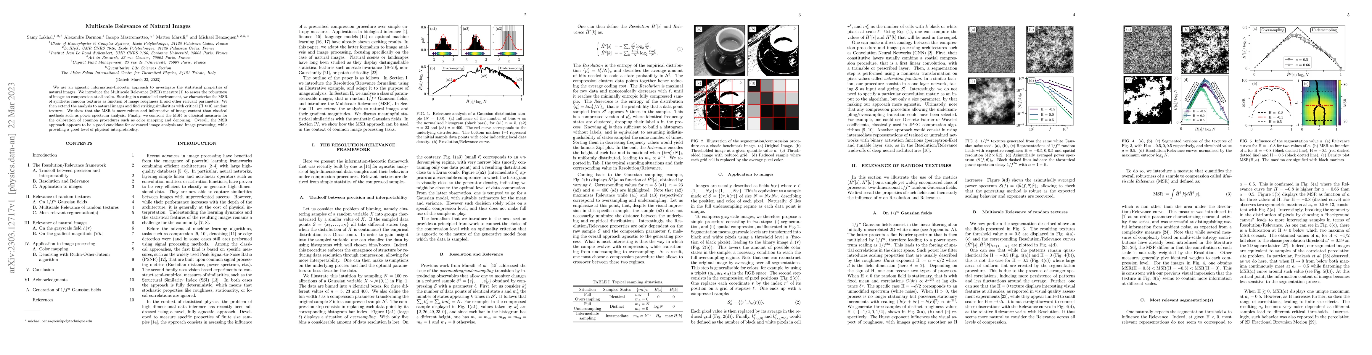 Thumbnail for Multiscale Relevance of Natural Images