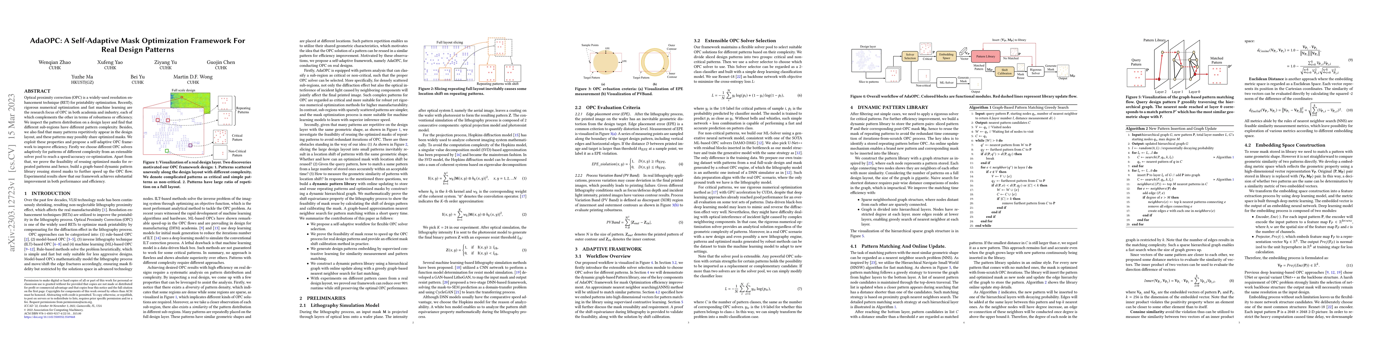 Thumbnail for AdaOPC: A Self-Adaptive Mask Optimization Framework For Real Design
  Patterns