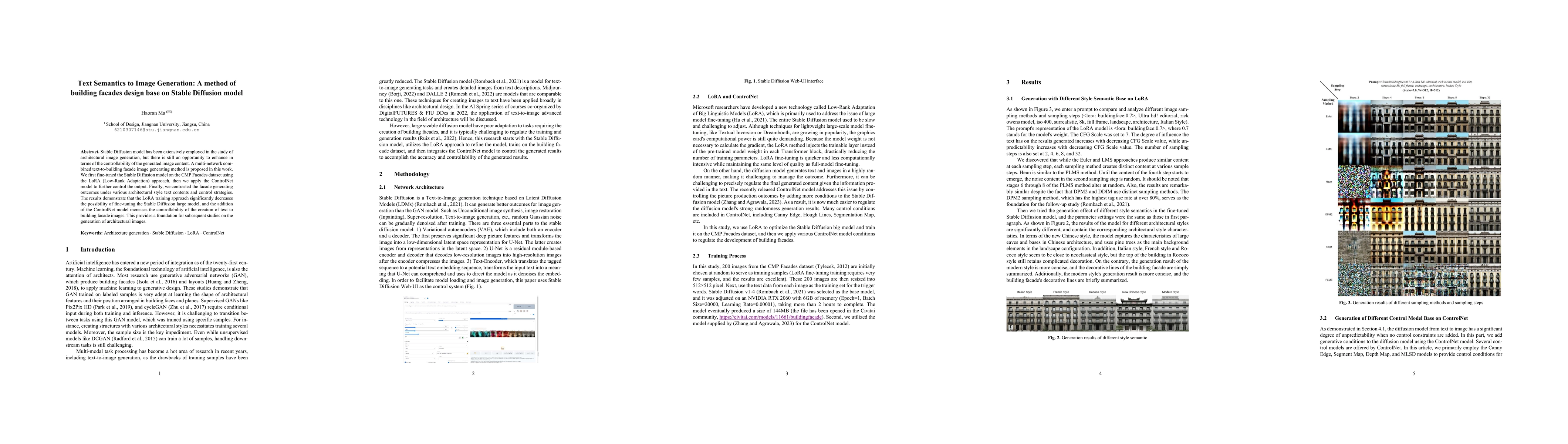 Thumbnail for Text Semantics to Image Generation: A method of building facades design
  base on Stable Diffusion model