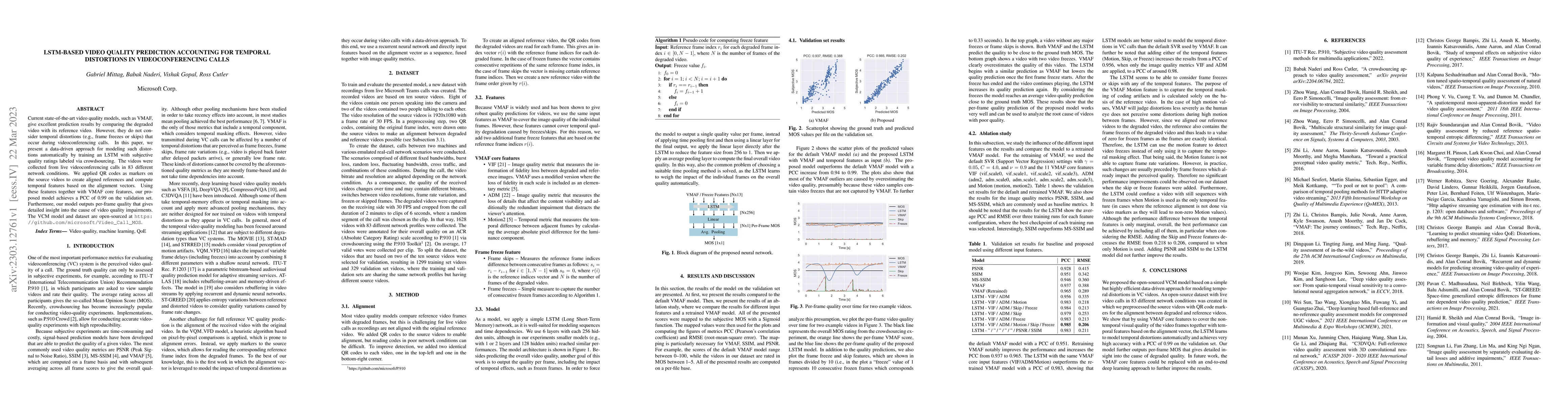 Thumbnail for LSTM-based Video Quality Prediction Accounting for Temporal Distortions
  in Videoconferencing Calls