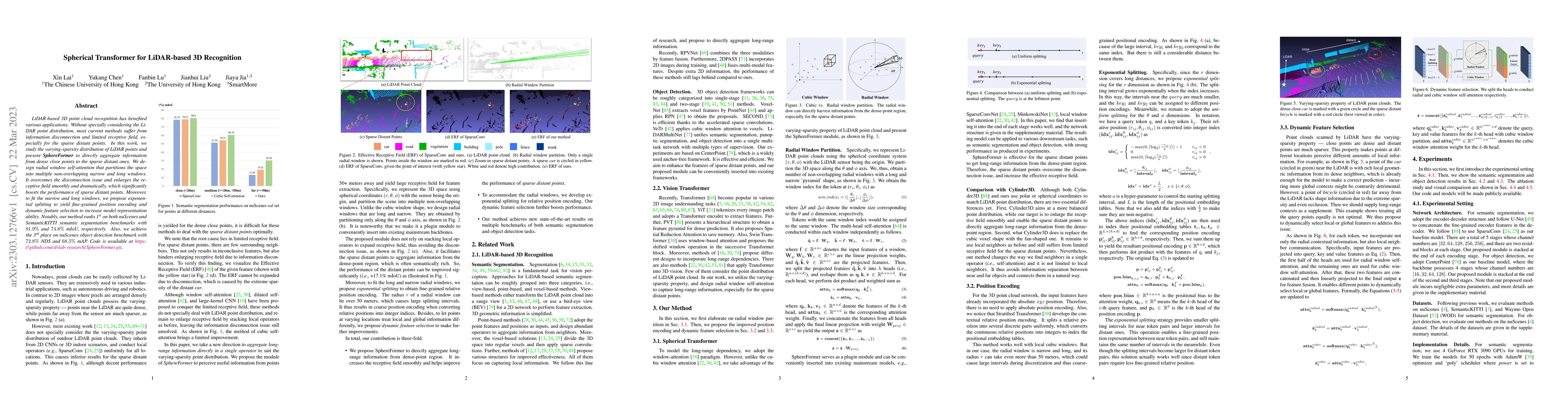 Thumbnail for Spherical Transformer for LiDAR-based 3D Recognition