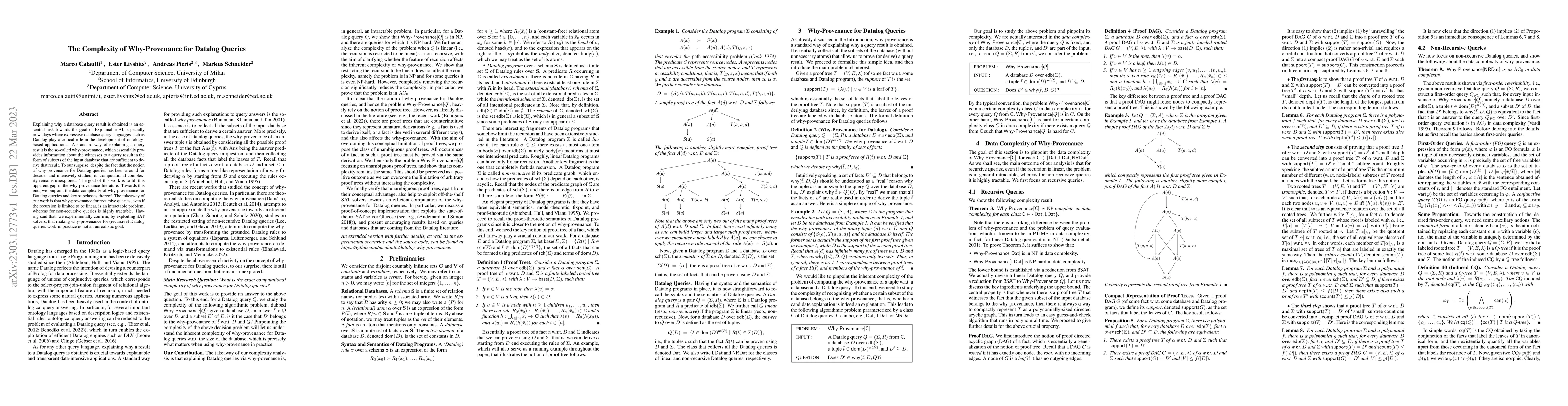 Thumbnail for The Complexity of Why-Provenance for Datalog Queries