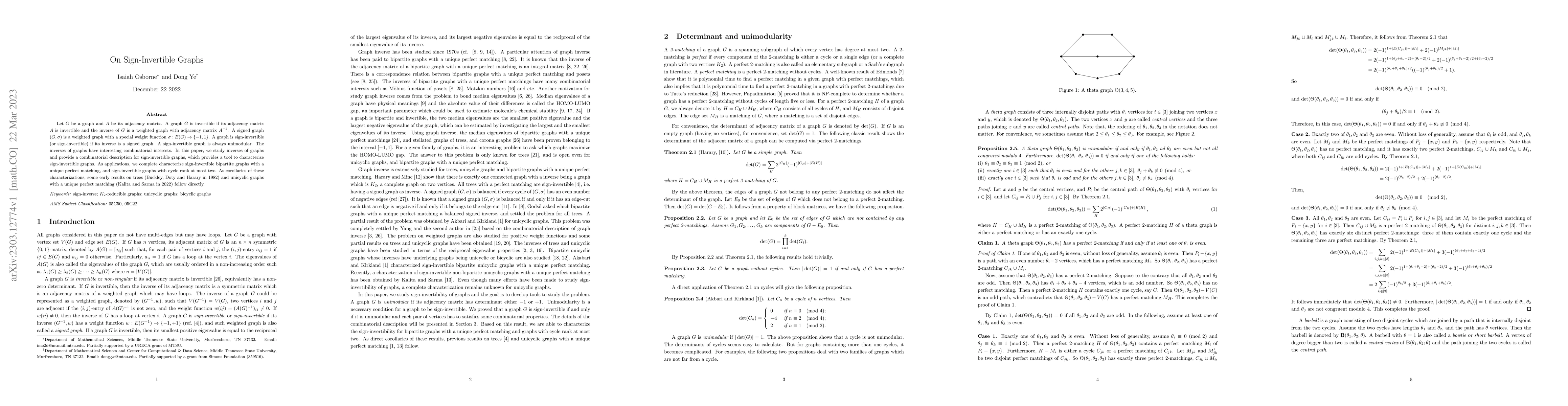 Thumbnail for On Sign-Invertible Graphs