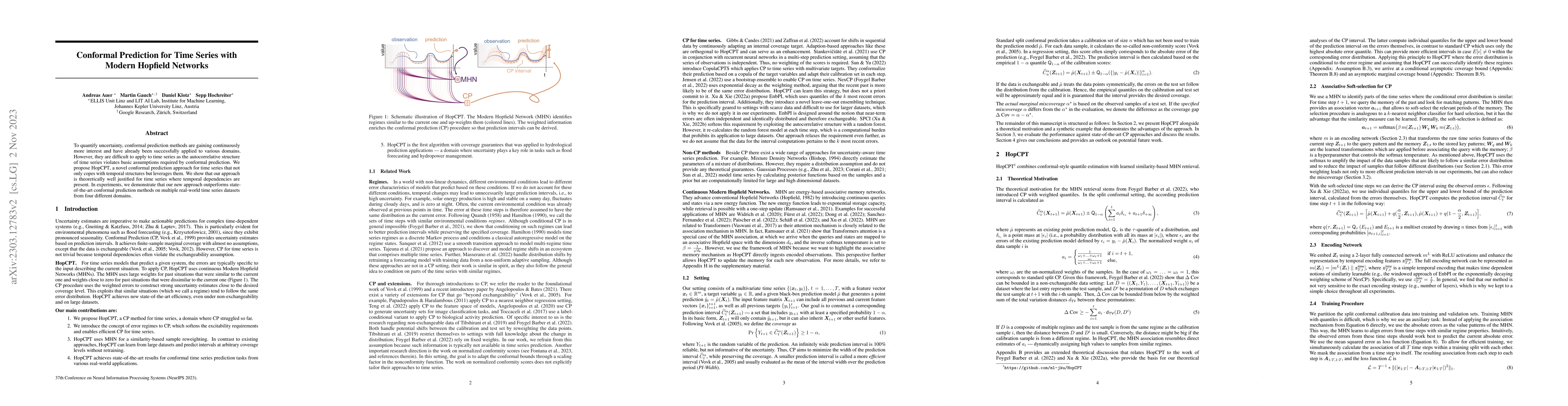 Thumbnail for Conformal Prediction for Time Series with Modern Hopfield Networks