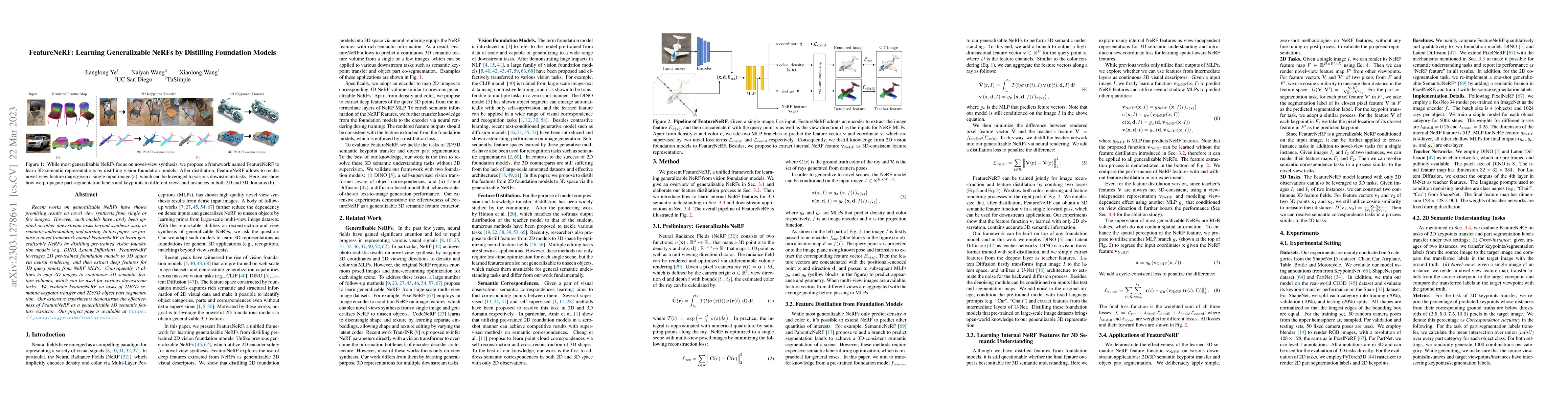 Thumbnail for FeatureNeRF: Learning Generalizable NeRFs by Distilling Foundation
  Models