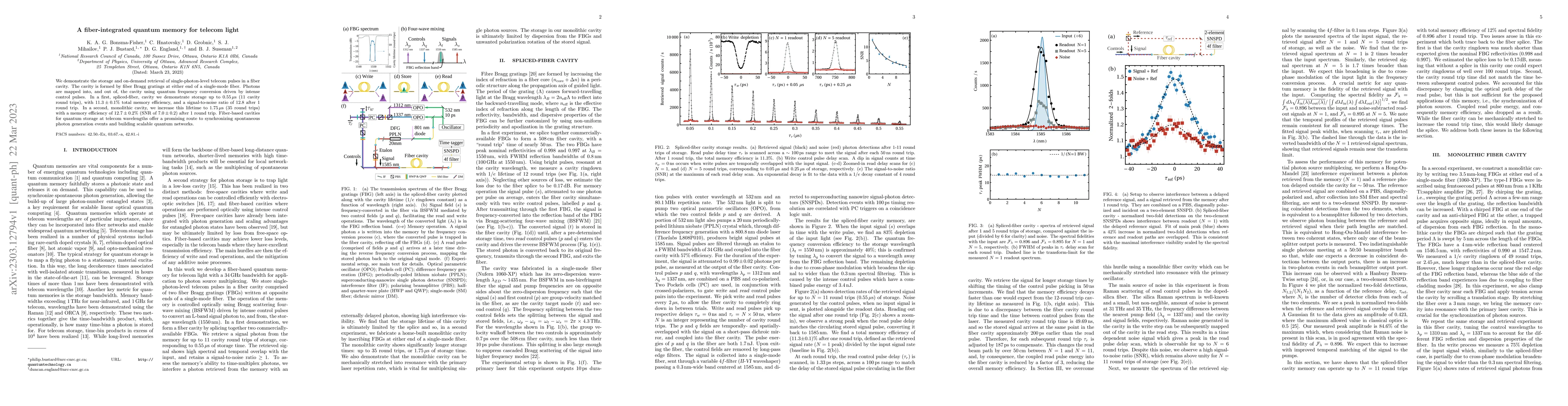 Thumbnail for A fiber-integrated quantum memory for telecom light