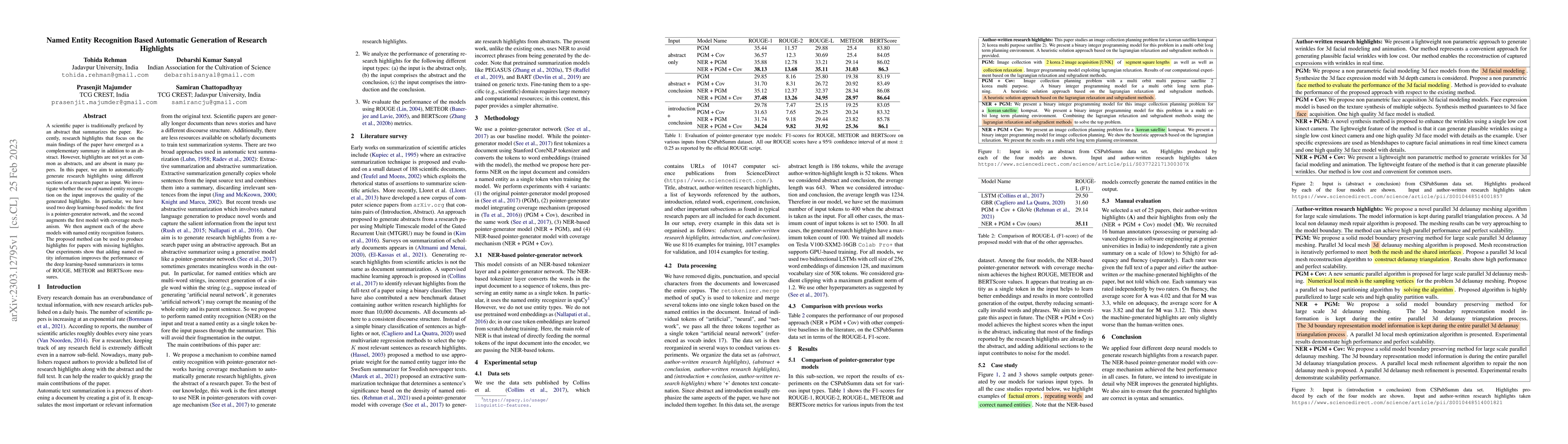 Thumbnail for Named Entity Recognition Based Automatic Generation of Research
  Highlights