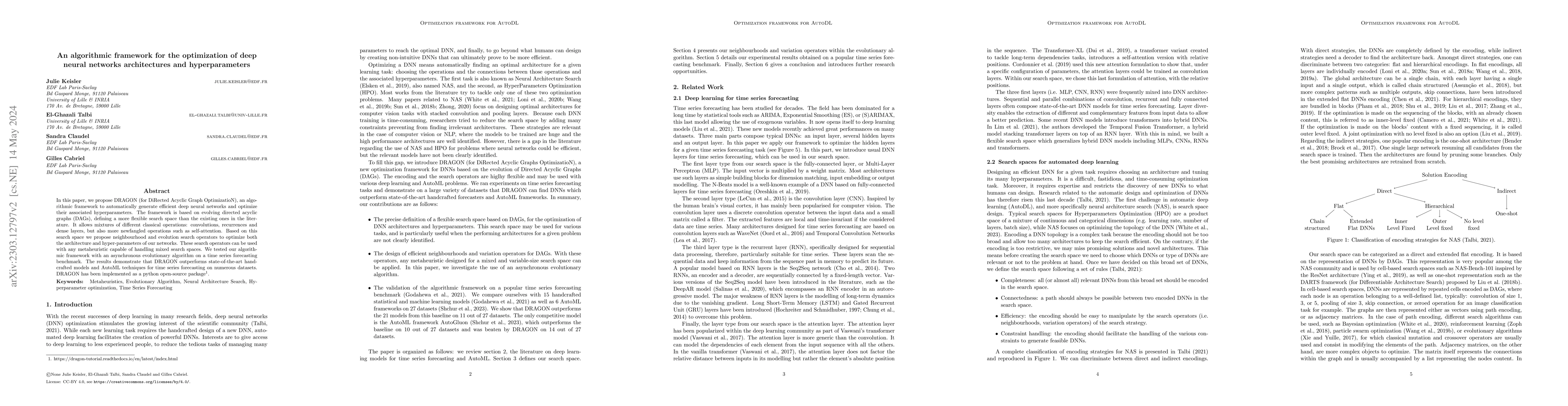 Thumbnail for An algorithmic framework for the optimization of deep neural networks
  architectures and hyperparameters