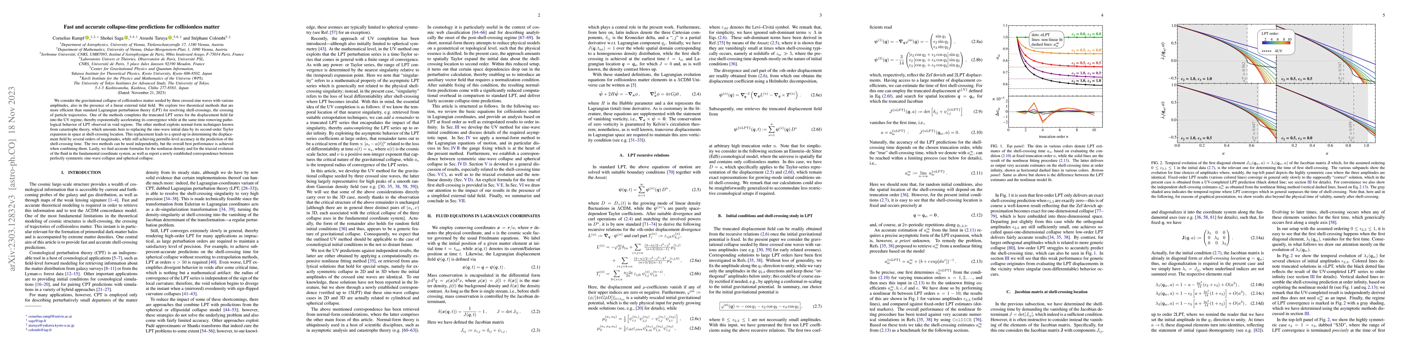 Thumbnail for Fast and accurate collapse-time predictions for collisionless matter