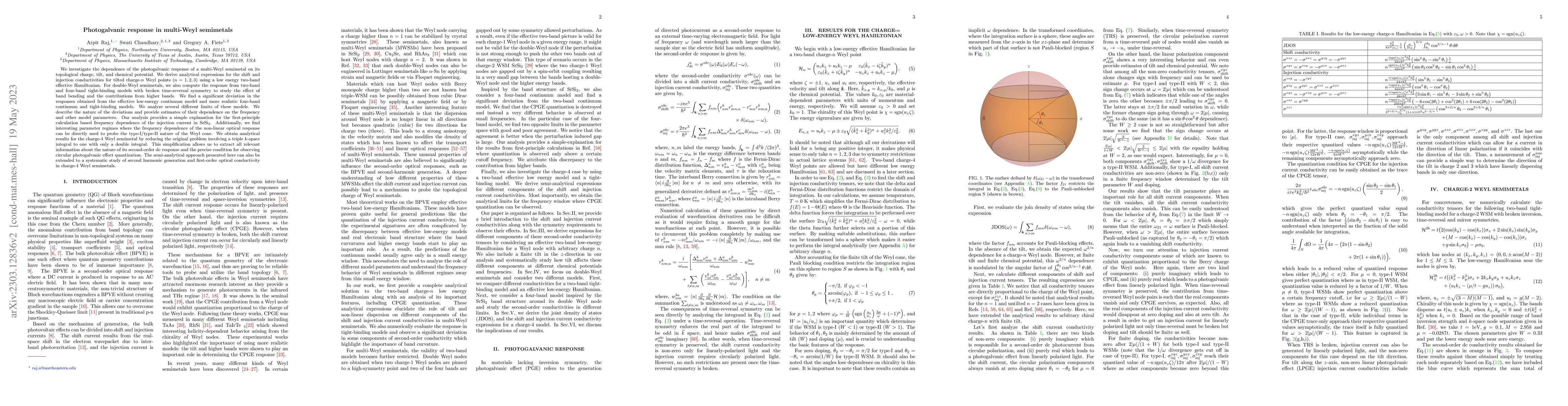 Thumbnail for Photogalvanic response in multi-Weyl semimetals