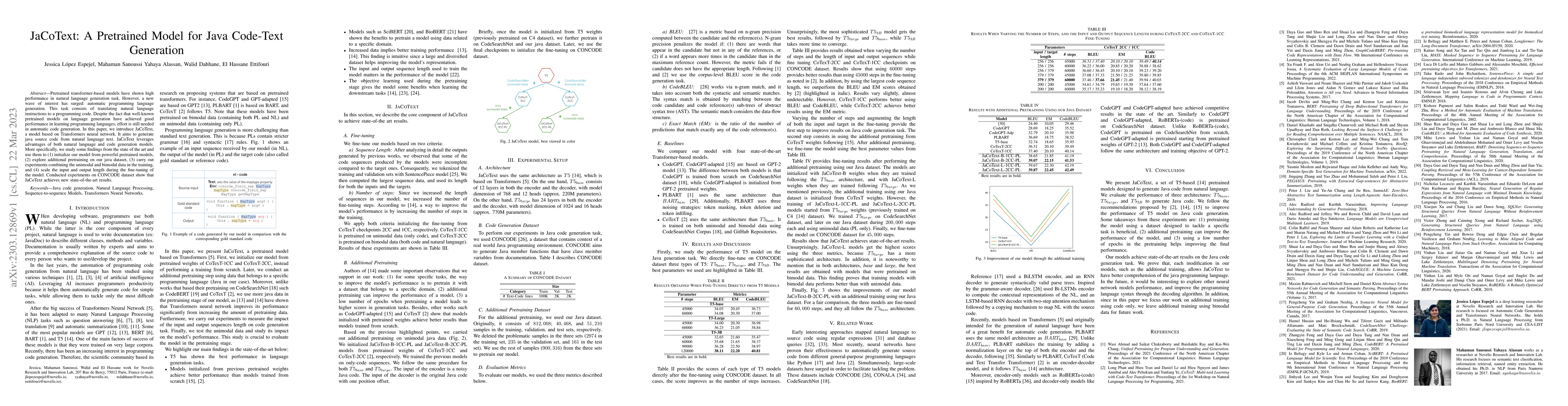 Thumbnail for JaCoText: A Pretrained Model for Java Code-Text Generation