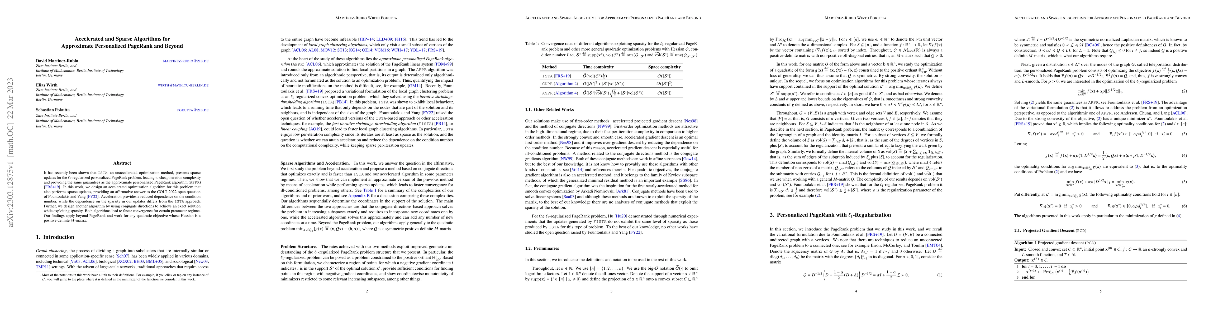Thumbnail for Accelerated and Sparse Algorithms for Approximate Personalized PageRank
  and Beyond