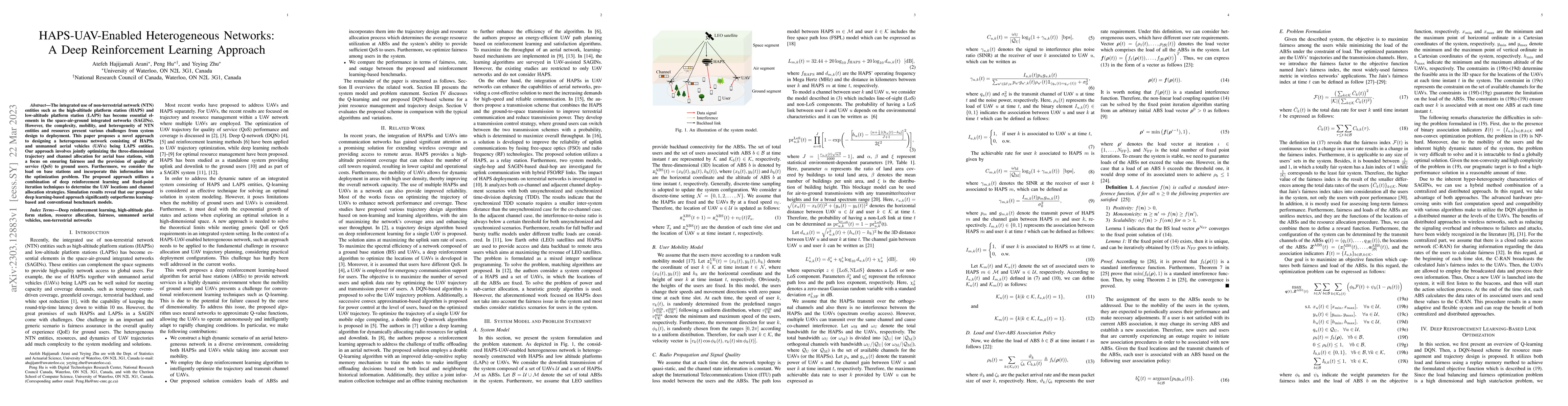 Thumbnail for HAPS-UAV-Enabled Heterogeneous Networks: A Deep Reinforcement Learning
  Approach