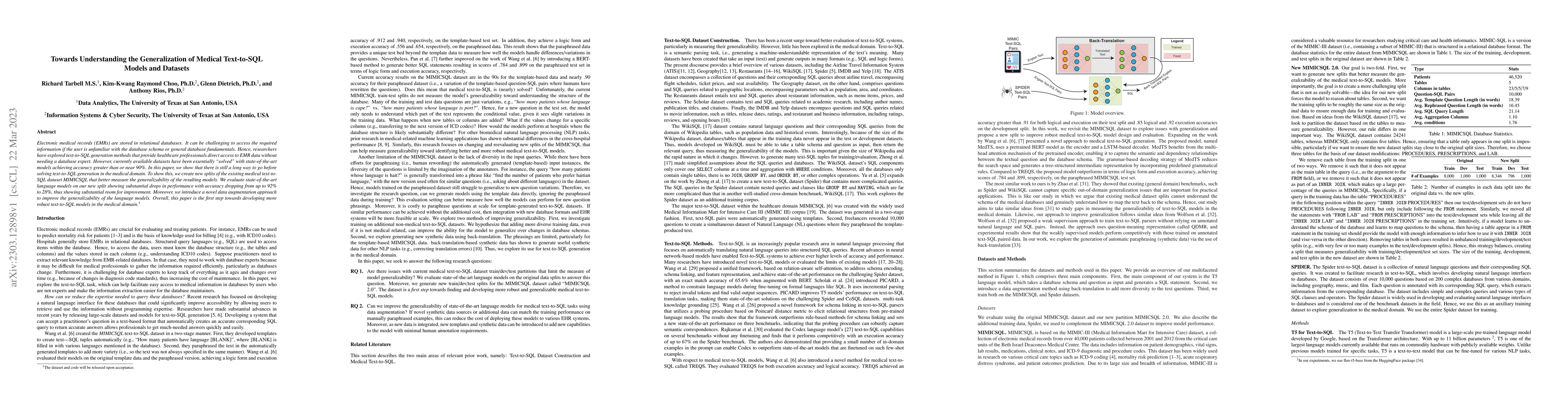 Thumbnail for Towards Understanding the Generalization of Medical Text-to-SQL Models
  and Datasets