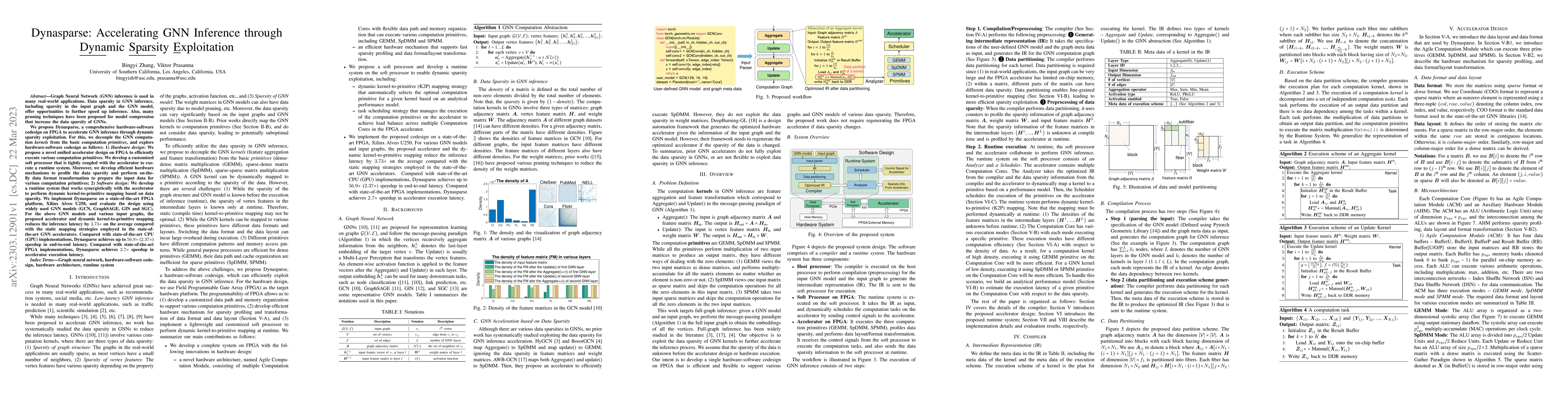 Thumbnail for Dynasparse: Accelerating GNN Inference through Dynamic Sparsity
  Exploitation