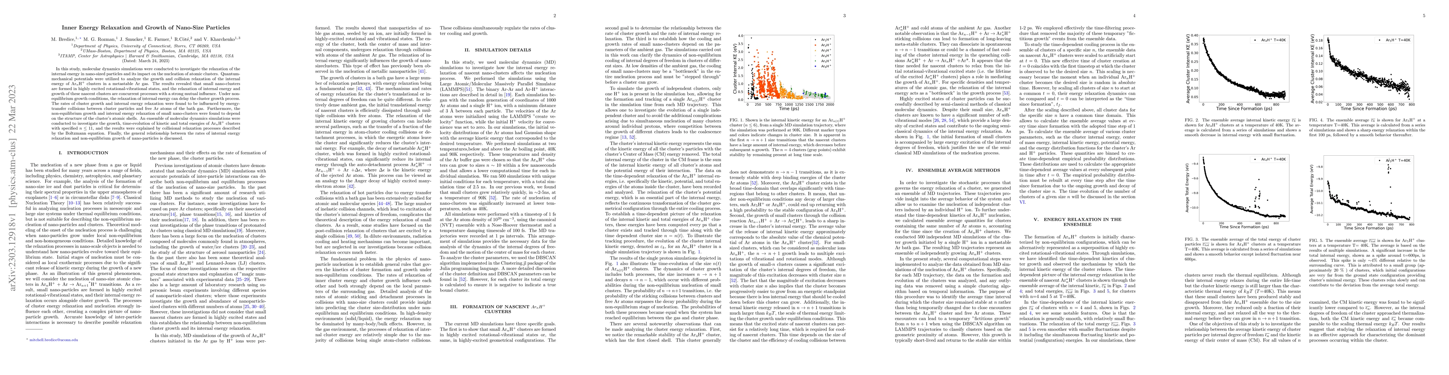 Thumbnail for Inner Energy Relaxation and Growth of Nano-Size Particles