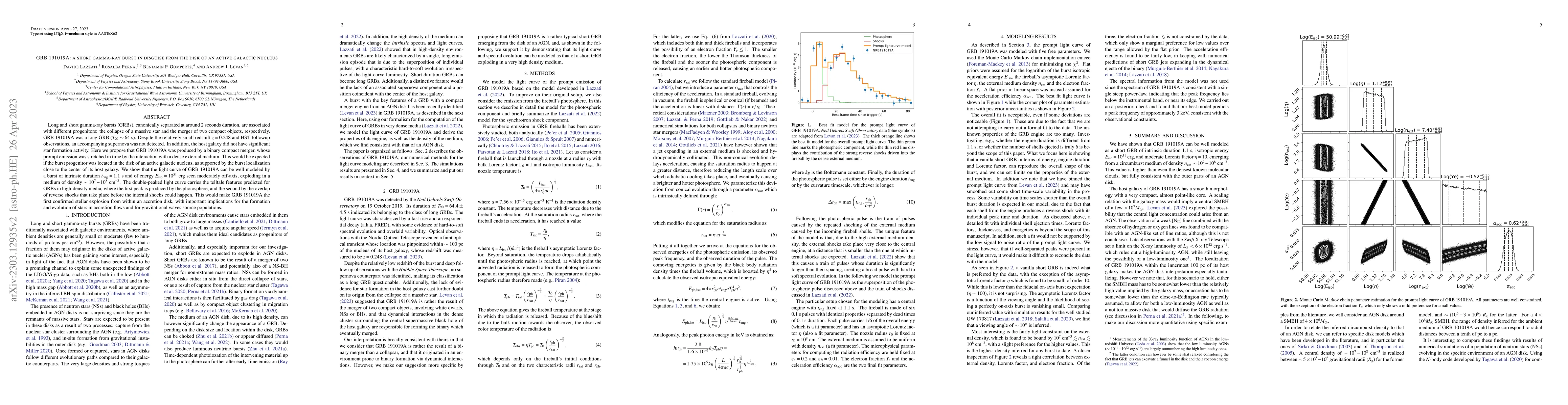 Thumbnail for GRB 191019A: a short gamma-ray burst in disguise from the disk of an
  active galactic nucleus