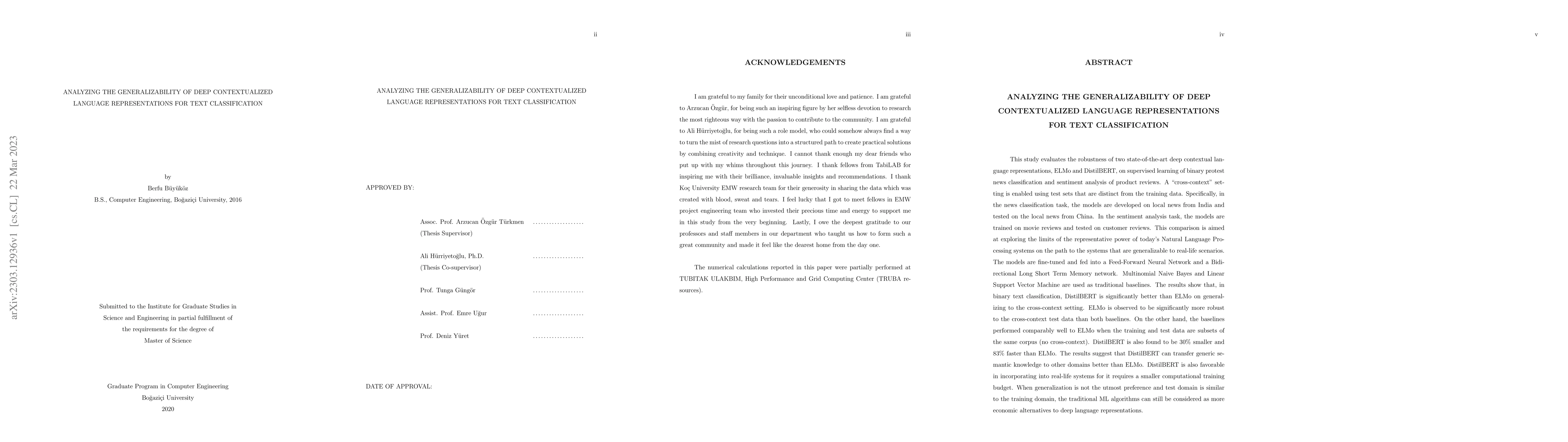Thumbnail for Analyzing the Generalizability of Deep Contextualized Language
  Representations For Text Classification