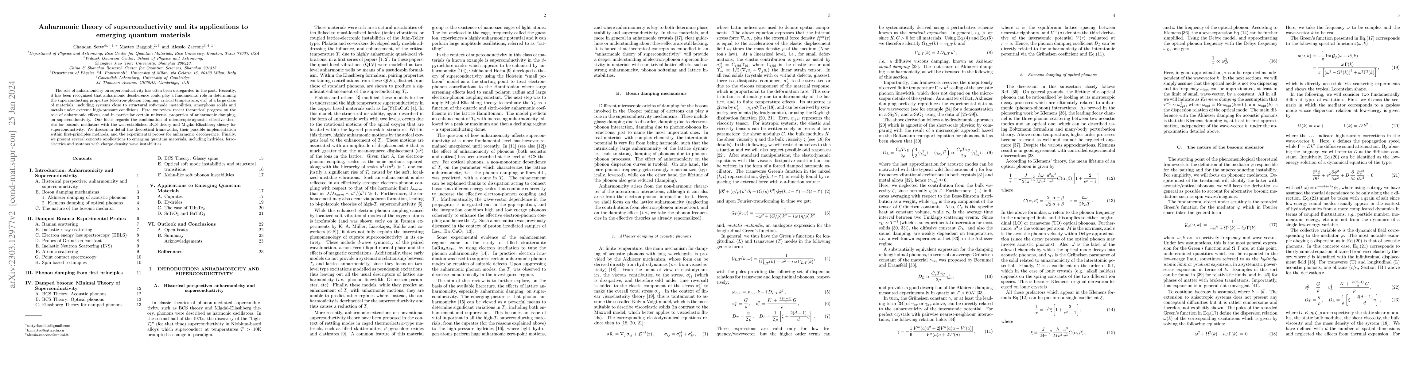 Thumbnail for Anharmonic theory of superconductivity and its applications to emerging
  quantum materials