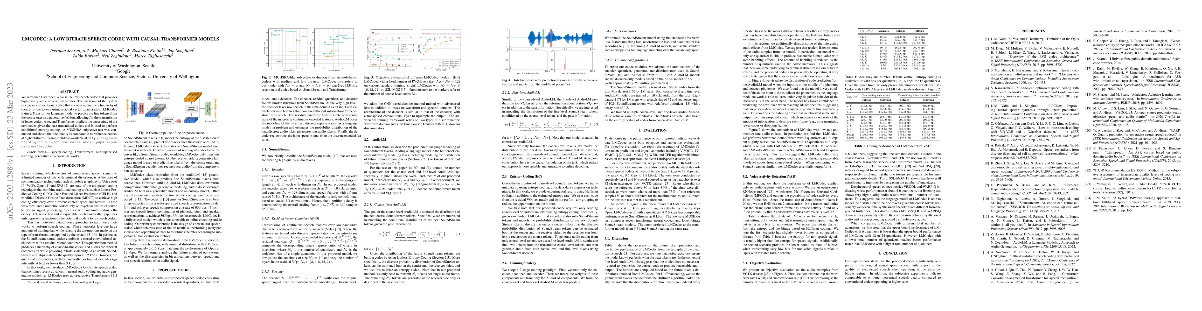 Thumbnail for LMCodec: A Low Bitrate Speech Codec With Causal Transformer Models