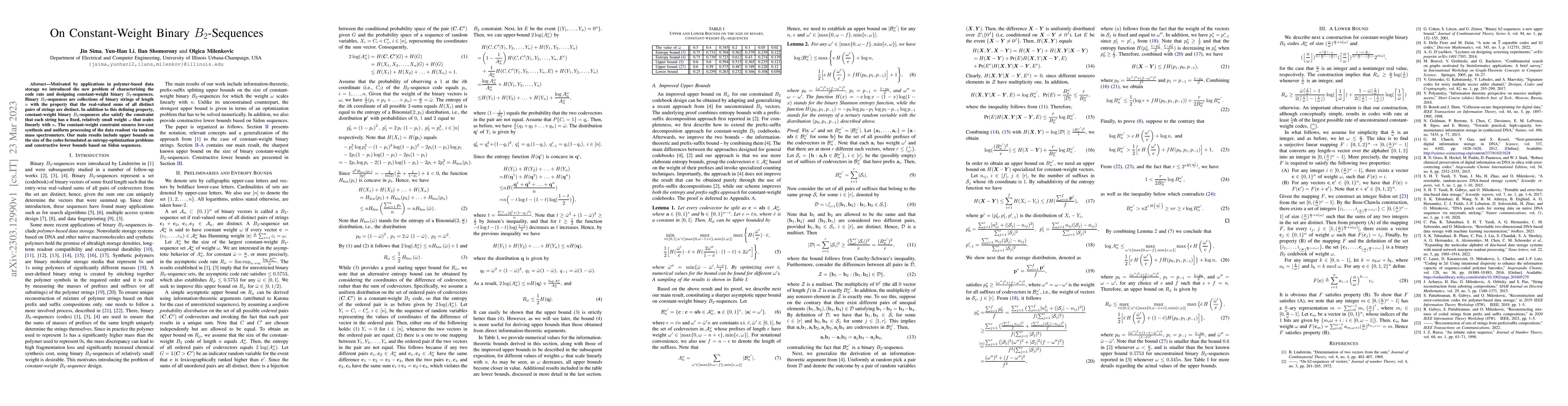 Thumbnail for On Constant-Weight Binary $B_2$-Sequences