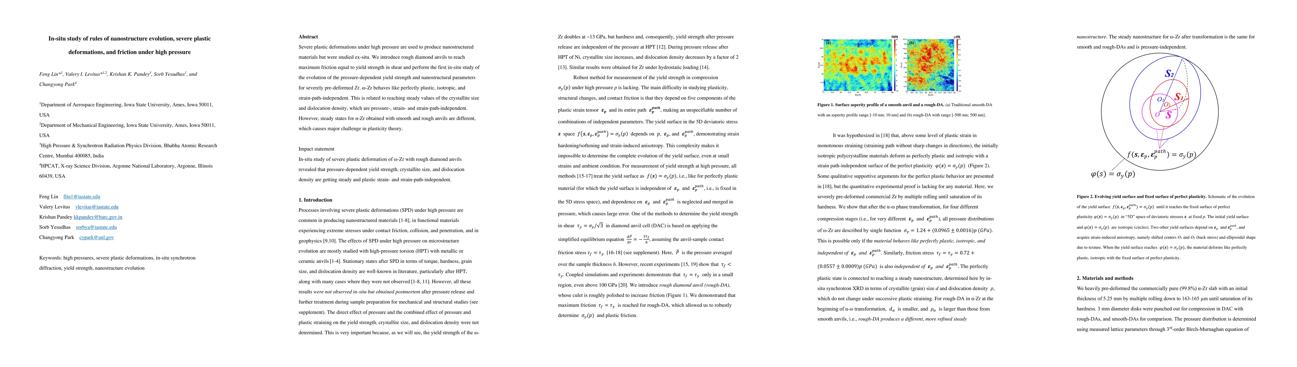 Thumbnail for In-situ study of rules of nanostructure evolution, severe plastic
  deformations, and friction under high pressure