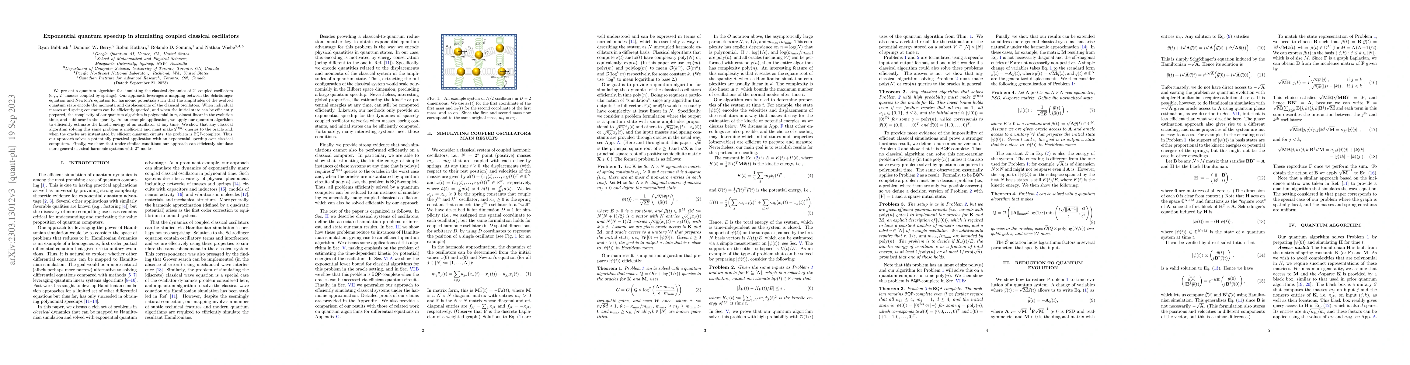 Thumbnail for Exponential quantum speedup in simulating coupled classical oscillators