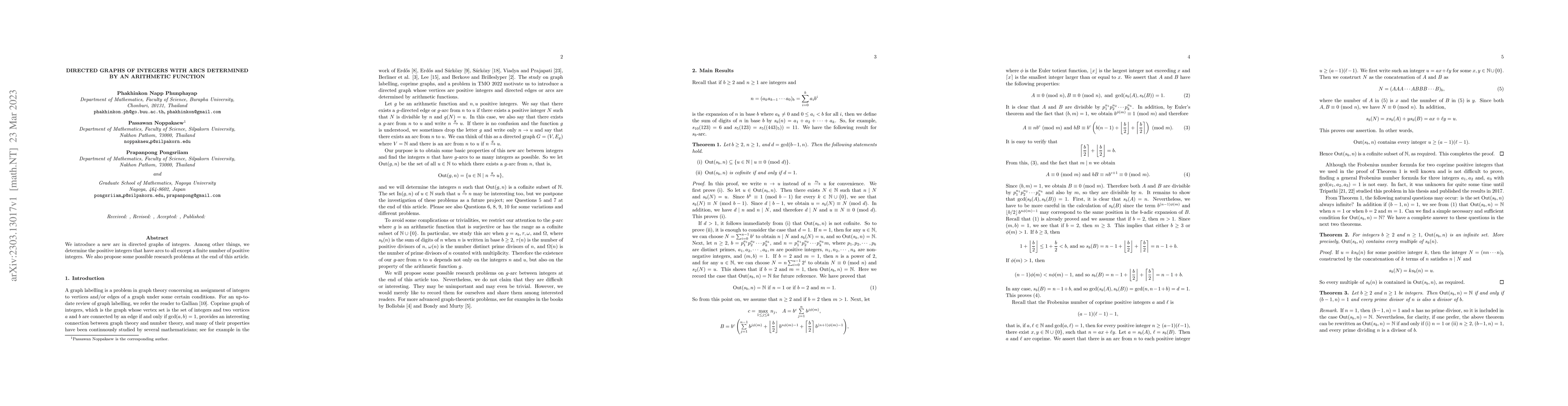 Thumbnail for Directed graphs of integers with arcs determined by an arithmetic
  function