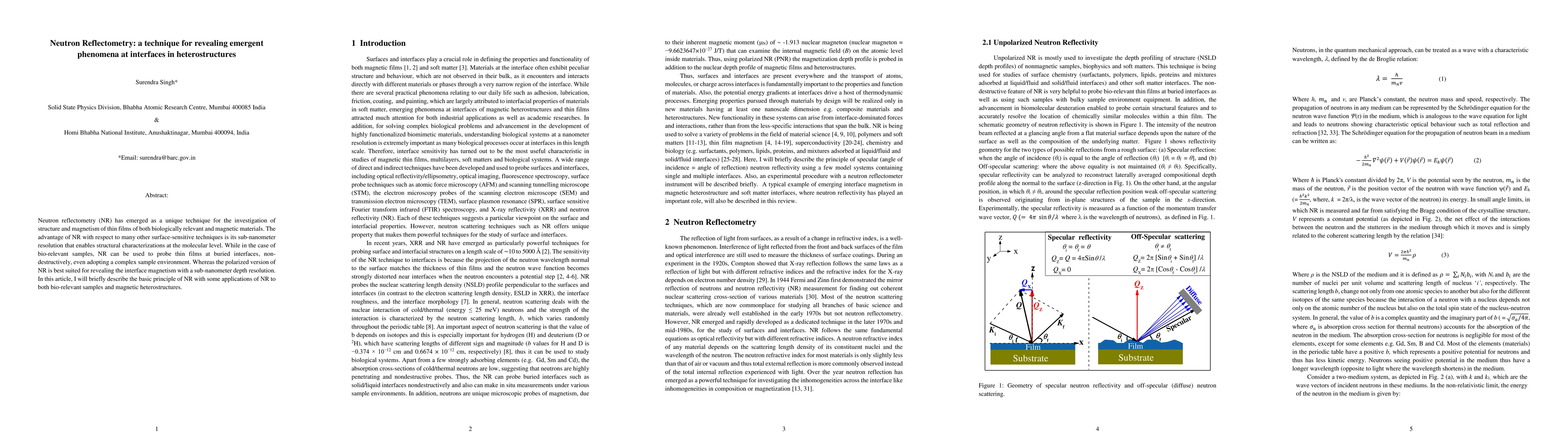 Thumbnail for Neutron Reflectometry: a technique for revealing emergent phenomena at
  interfaces in heterostructures