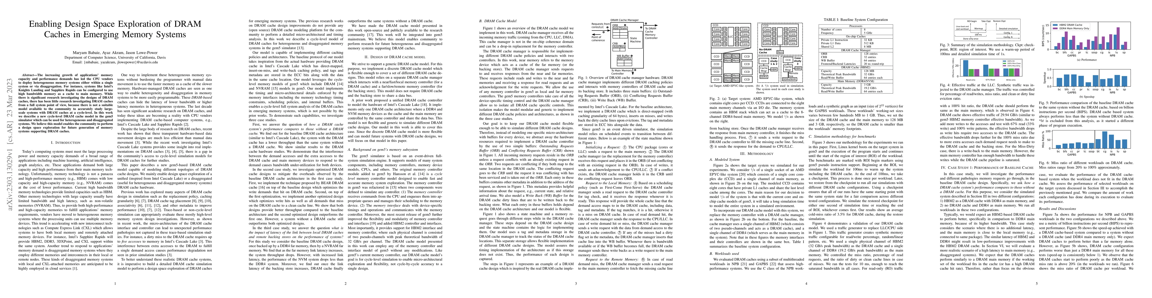 Thumbnail for Enabling Design Space Exploration of DRAM Caches in Emerging Memory
  Systems