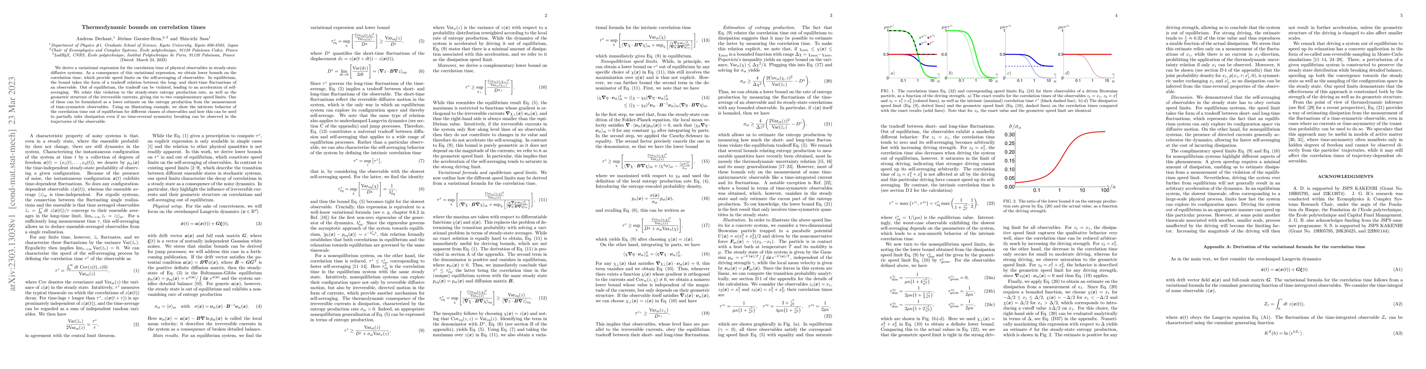 Thumbnail for Thermodynamic bounds on correlation times