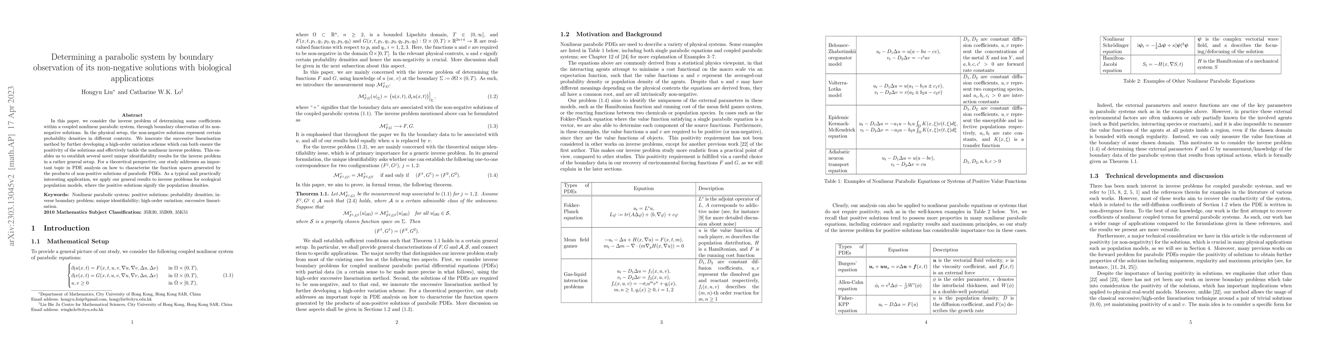 Thumbnail for Determining a parabolic system by boundary observation of its
  non-negative solutions with biological applications