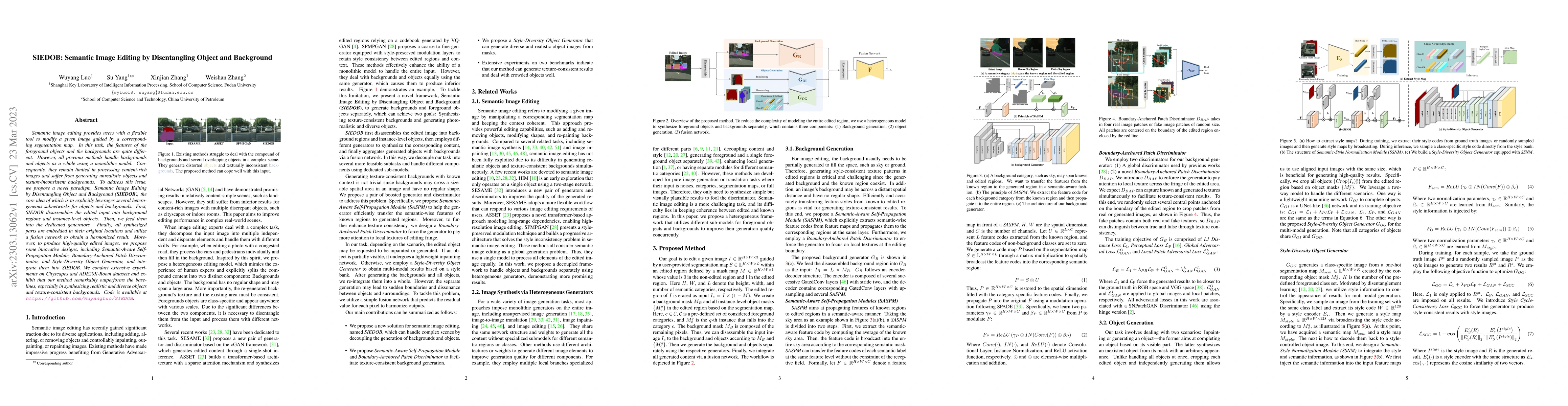 Thumbnail for SIEDOB: Semantic Image Editing by Disentangling Object and Background