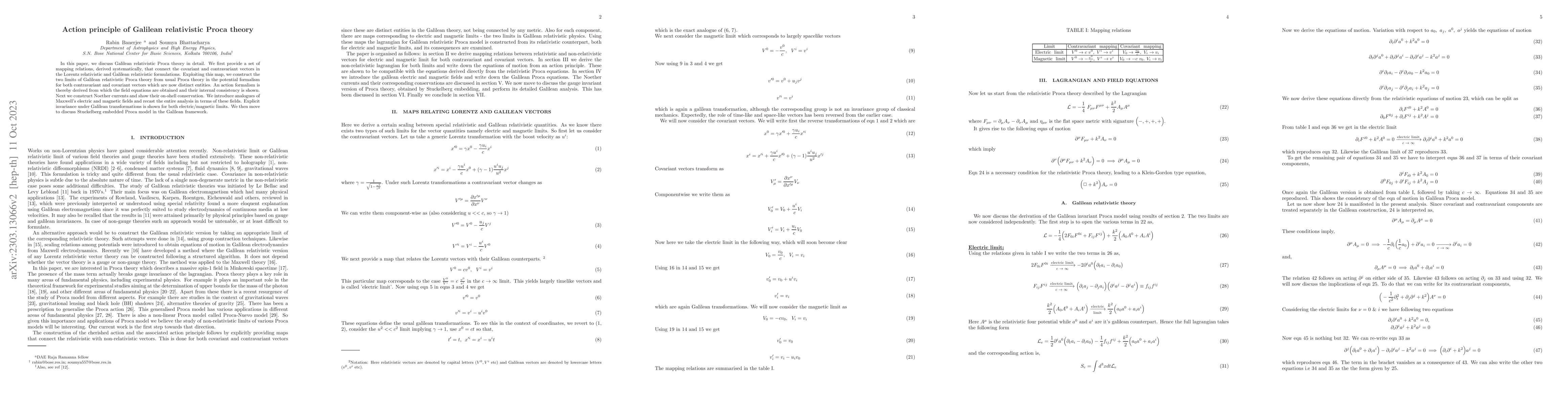 Thumbnail for Action principle of Galilean relativistic Proca theory
