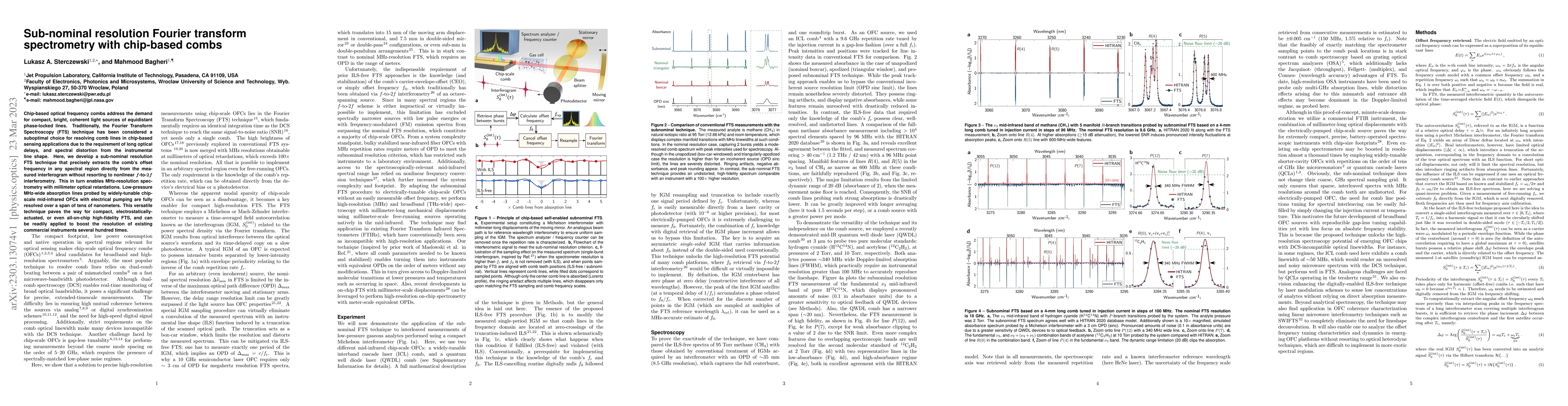Thumbnail for Sub-nominal resolution Fourier transform spectrometry with chip-based
  combs