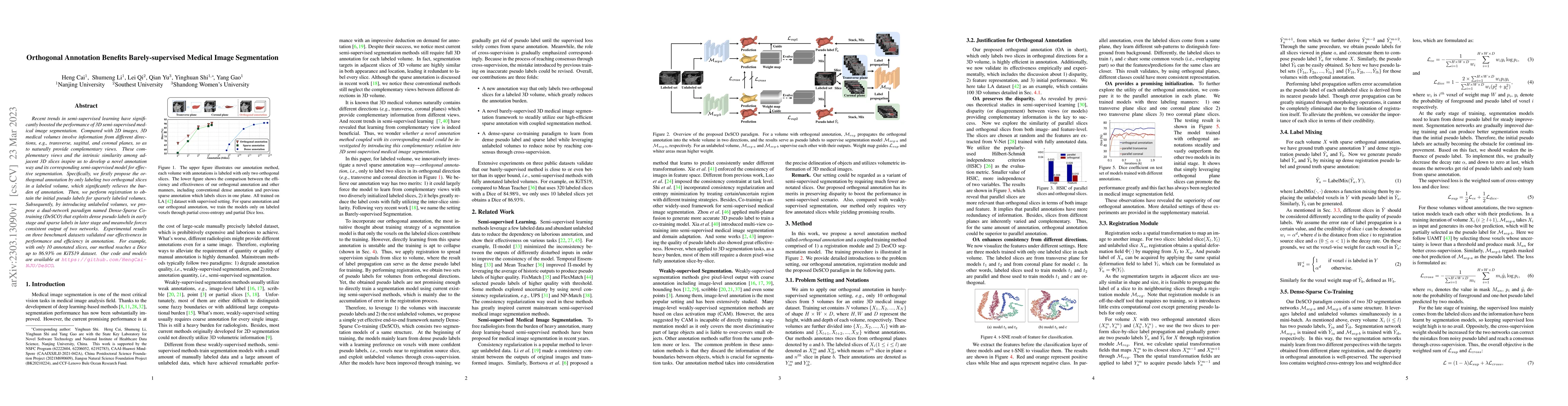 Thumbnail for Orthogonal Annotation Benefits Barely-supervised Medical Image
  Segmentation