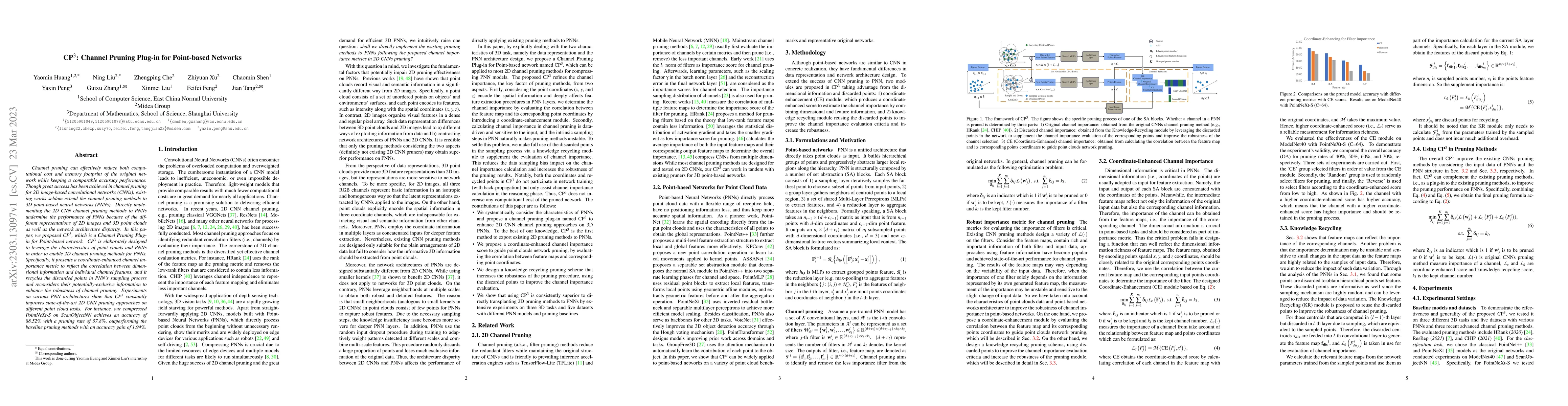 Thumbnail for CP$^3$: Channel Pruning Plug-in for Point-based Networks