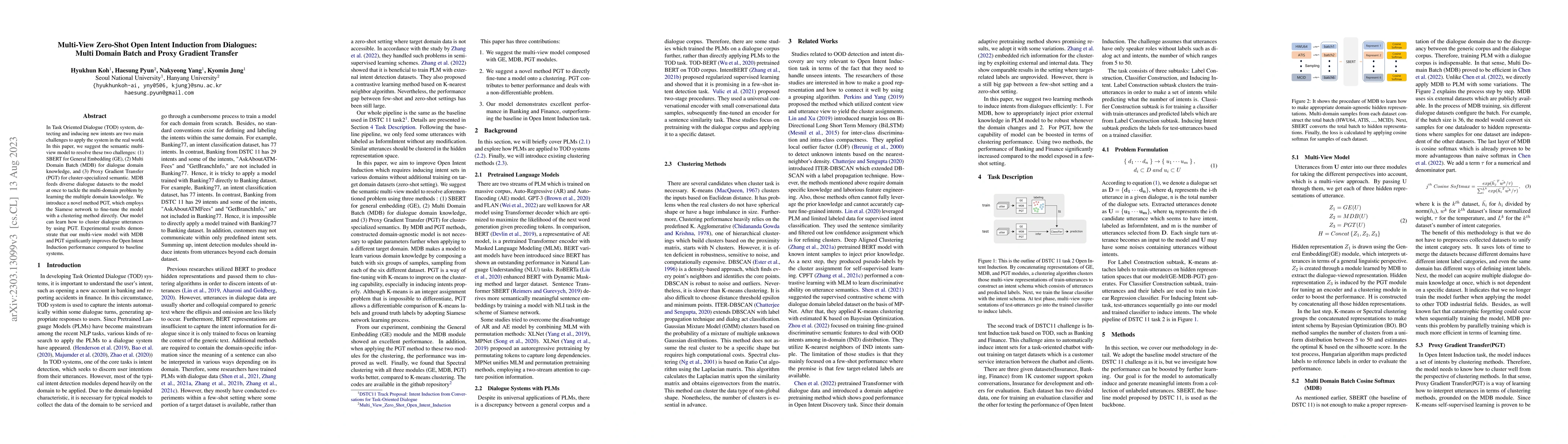 Thumbnail for Multi-View Zero-Shot Open Intent Induction from Dialogues: Multi Domain
  Batch and Proxy Gradient Transfer