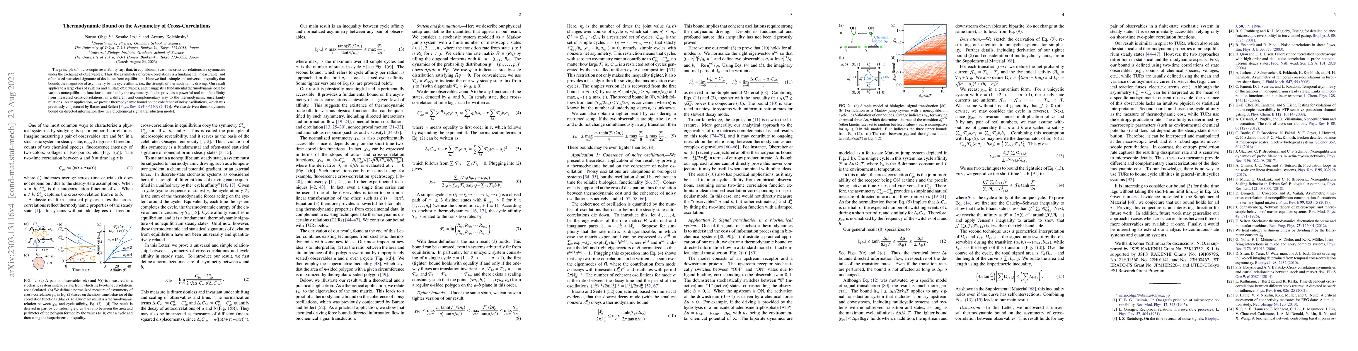 Thumbnail for Thermodynamic Bound on the Asymmetry of Cross-Correlations