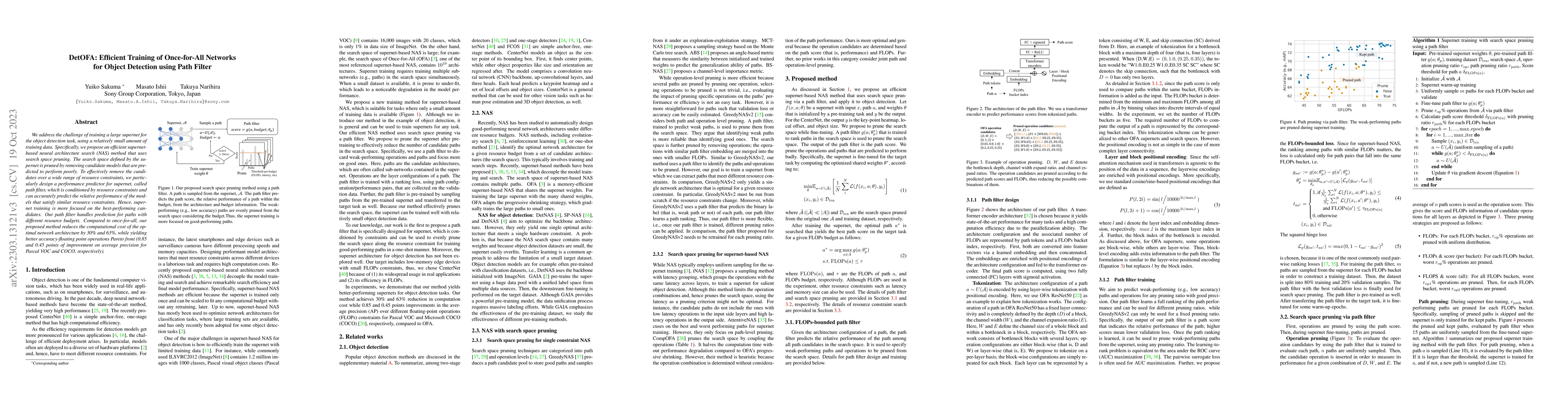 Thumbnail for DetOFA: Efficient Training of Once-for-All Networks for Object Detection
  Using Path Filter