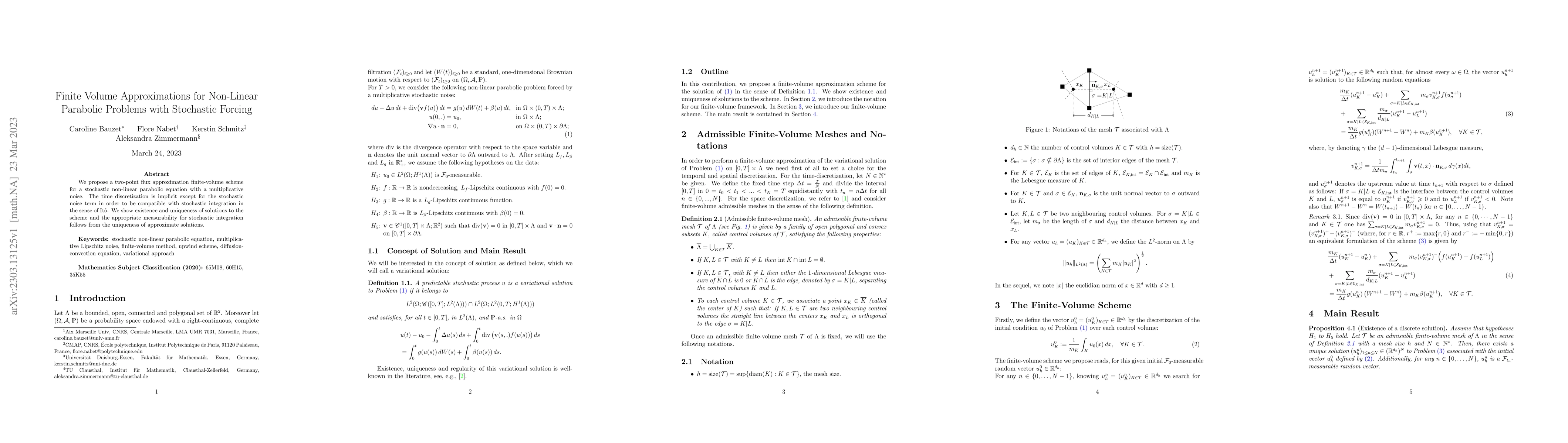 Thumbnail for Finite Volume Approximations for Non-Linear Parabolic Problems with
  Stochastic Forcing