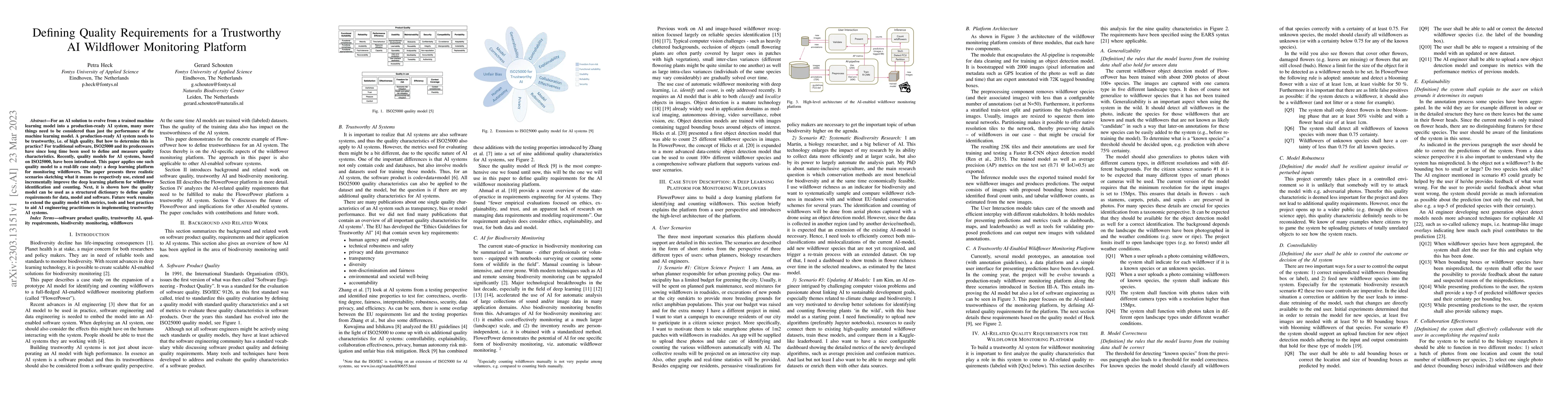 Thumbnail for Defining Quality Requirements for a Trustworthy AI Wildflower Monitoring
  Platform